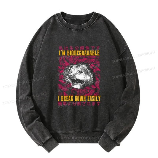 Tokyo-Tiger An Easily Breakable Opossum Washed Sweatshirt