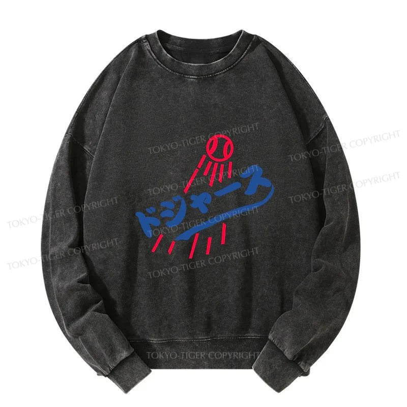 Tokyo-Tiger LA Dodgers Japanese Logo Washed Sweatshirt