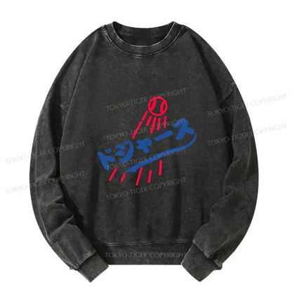 Tokyo-Tiger LA Dodgers Japanese Logo Washed Sweatshirt