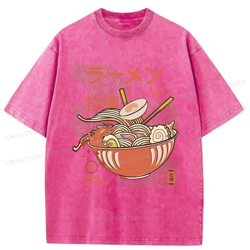 Tokyo-Tiger Fresh Ramen Noodles Washed T-Shirt