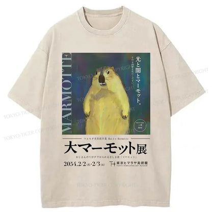 Tokyo-Tiger The Great Marmot Exhibition Washed T-Shirt