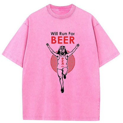 Tokyo-Tiger Will Run For Beer Japanese Washed T-Shirt