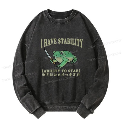 Tokyo-Tiger Mentally Stable Assassin Frog Washed Sweatshirt