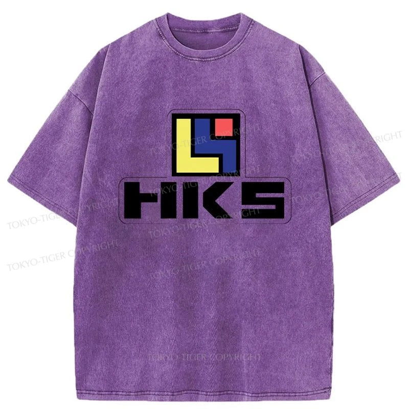 Tokyo-Tiger HKS Retro Logo Racing JDM Washed T-Shirt