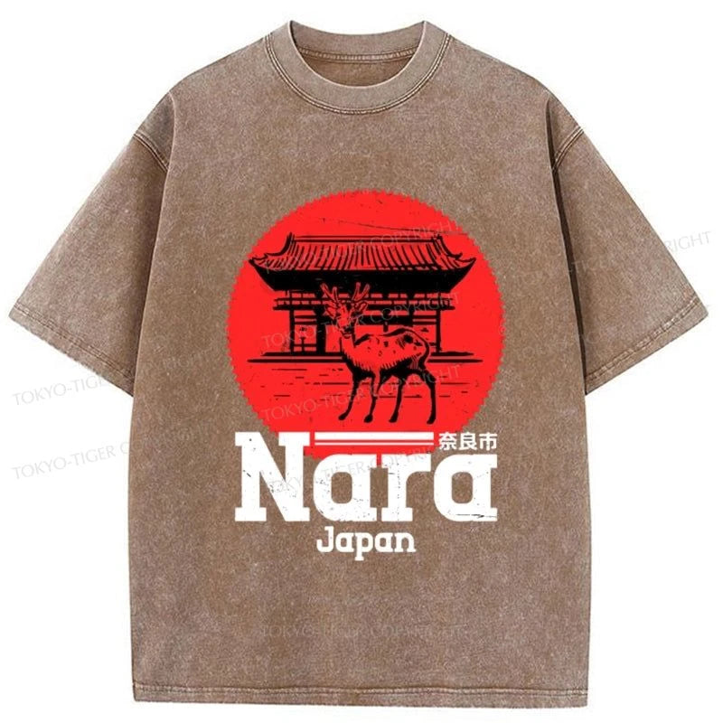 Tokyo-Tiger Nara Japan City Vintage Washed T-Shirt