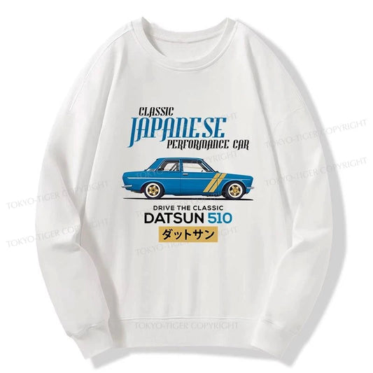 Tokyo-Tiger Datsun 510 - Classic Japanese Car Sweatshirt