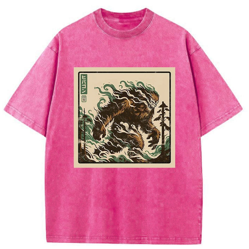 Tokyo-Tiger Walking Monkey Demon Washed T-Shirt