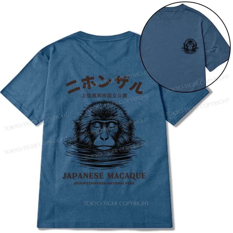 Tokyo-Tiger The Macaque Monkey In The Bath Japanese Front Back Classic T-Shirt