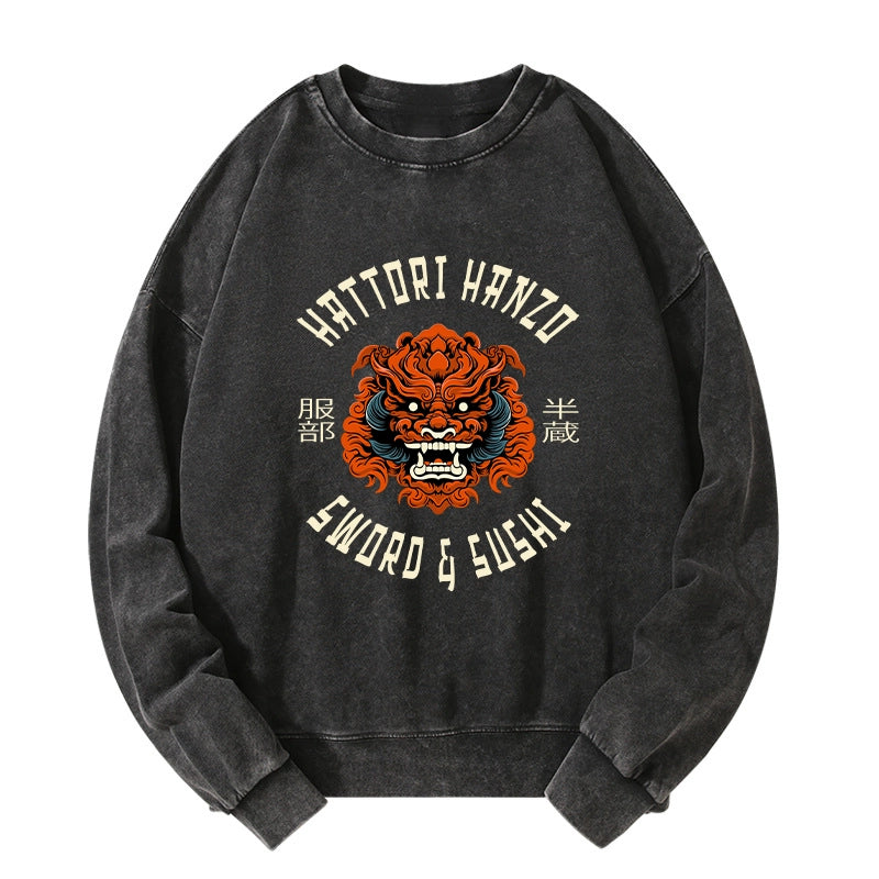 Tokyo-Tiger Japanese Hattori Hanzo Prints Washed Sweatshirt