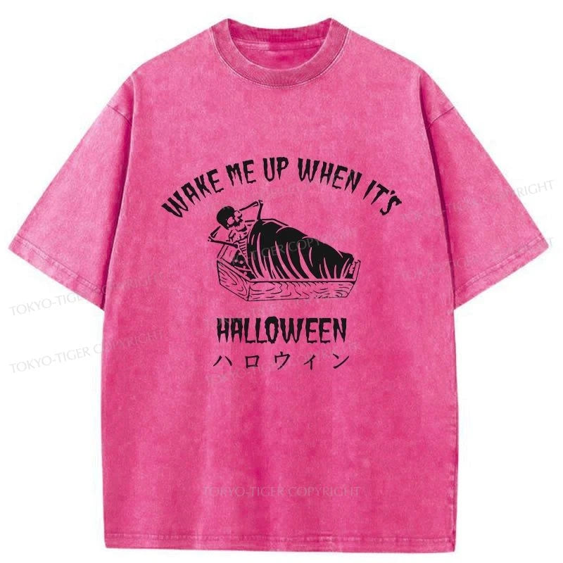 Tokyo-Tiger Wake Me Up When It's Halloween Washed T-Shirt