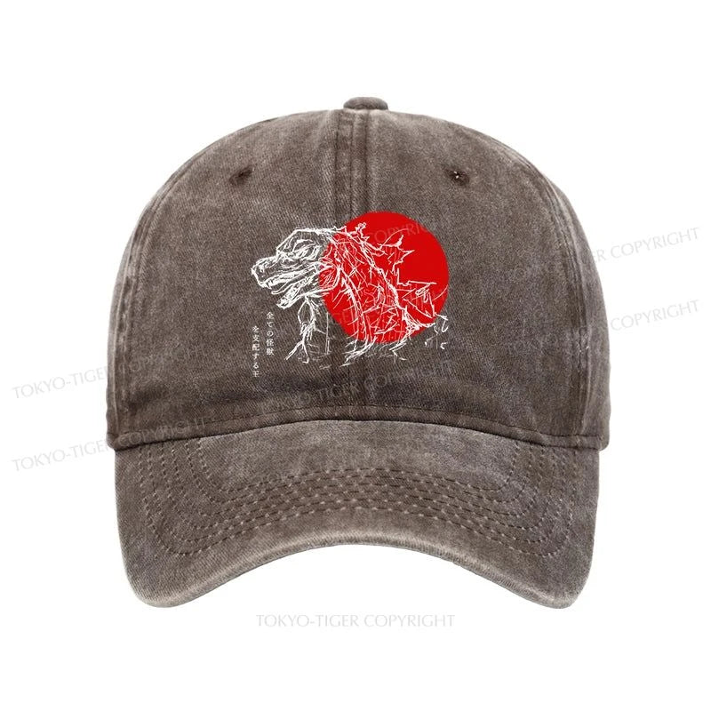 Tokyo-Tiger Monster Japanese Anime Washed Cap