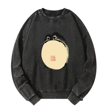 Tokyo-Tiger Grumpy Frog Japanese Washed Sweatshirt