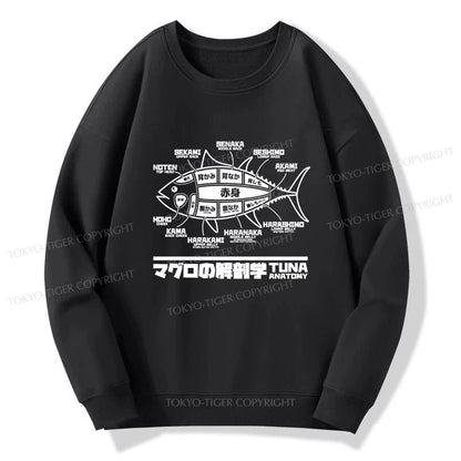 Tokyo-Tiger Tuna Dissection Map Japanese Sweatshirt