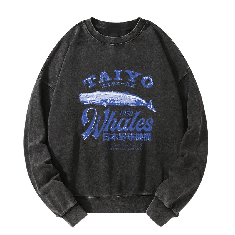 Tokyo-Tiger Japan Taiyo Whales Washed Sweatshirt