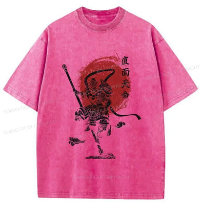 Tokyo-Tiger Face Destiny Wukong Washed T-Shirt