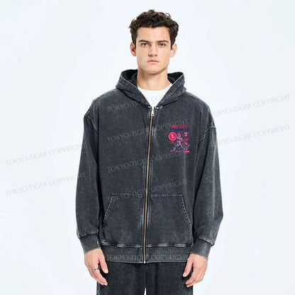 Tokyo-Tiger Big City Stompers Washed Zip Hoodie