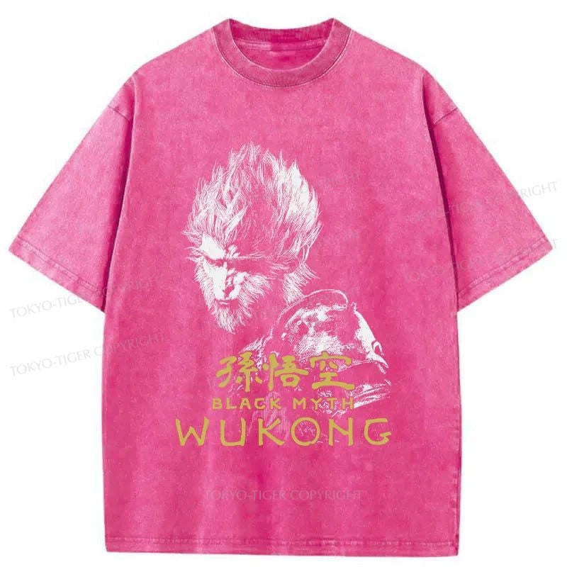 Tokyo-Tiger Retro Wukong Washed T-Shirt