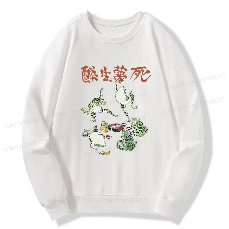 Tokyo-Tiger Japanese Frog Osake Kanji Sweatshirt