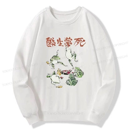 Tokyo-Tiger Japanese Frog Osake Kanji Sweatshirt