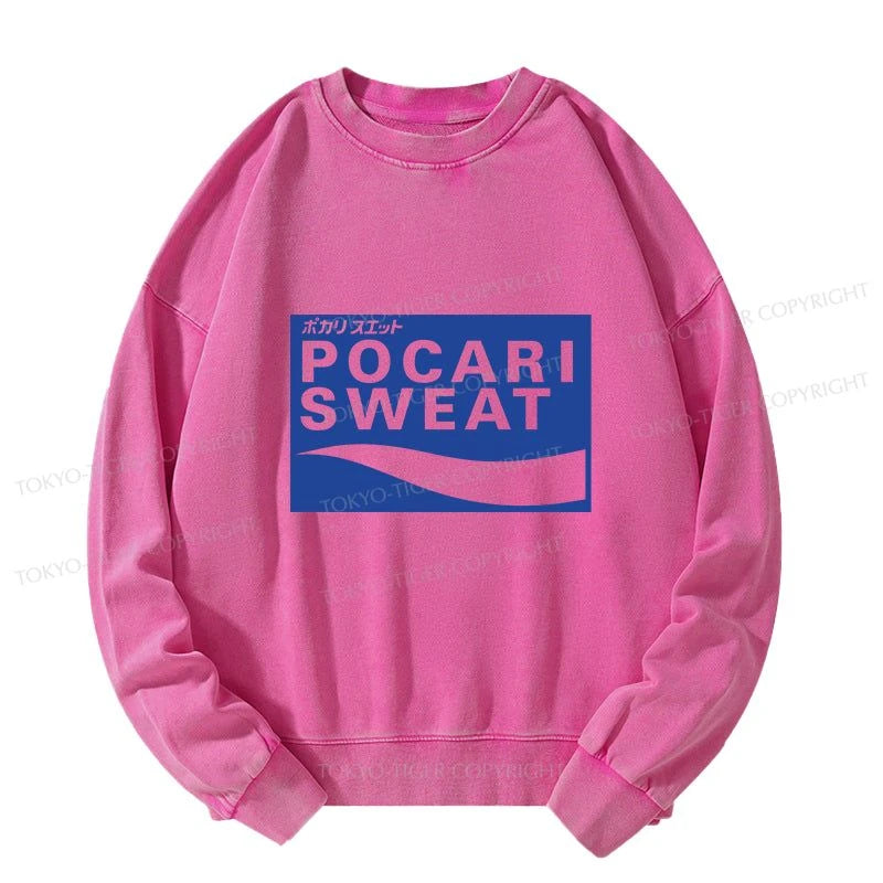 Tokyo-Tiger POCARI SWEAT Logo Washed Sweatshirt