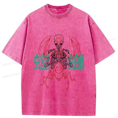 Tokyo-Tiger Mantis Monster Japanese Washed T-Shirt