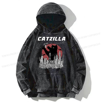 Tokyo-Tiger Catzilla Vintage Washed Hoodie