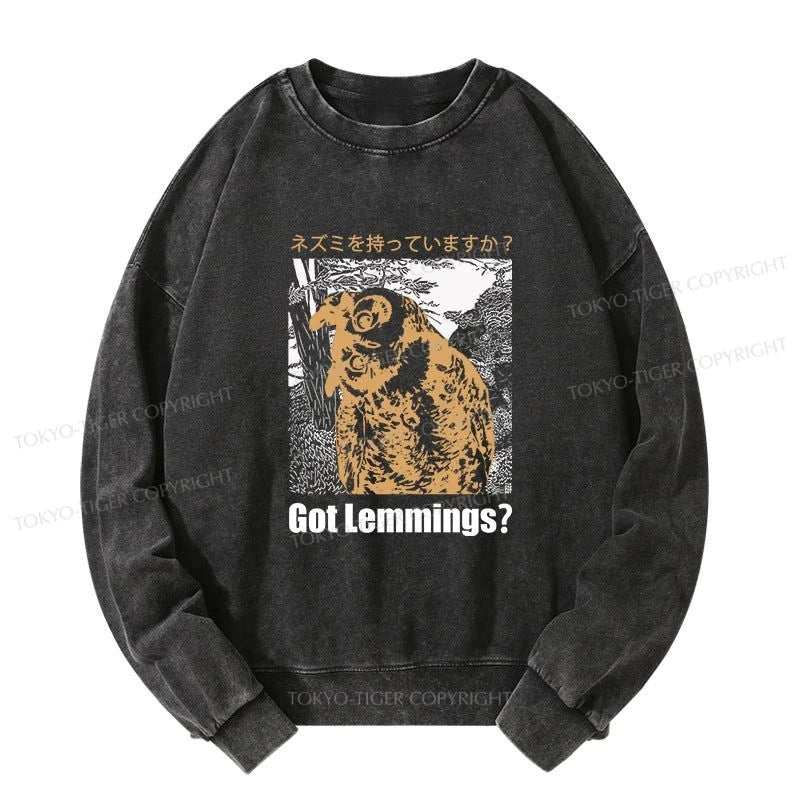 Tokyo-Tiger Do You Have Lemmings Japanese Washed Sweatshirt