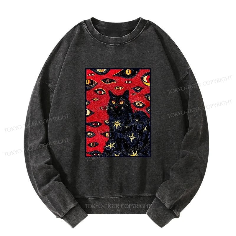 Tokyo-Tiger Mysterious Cat Washed Sweatshirt