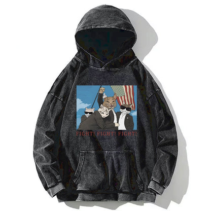 Tokyo-Tiger The Great Fight Cat Washed Hoodie