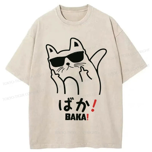 Tokyo-Tiger Cool Cat Meme Washed T-Shirt