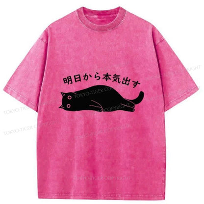 Tokyo-Tiger I'm Going To Get Serious Tomorrow Washed T-Shirt