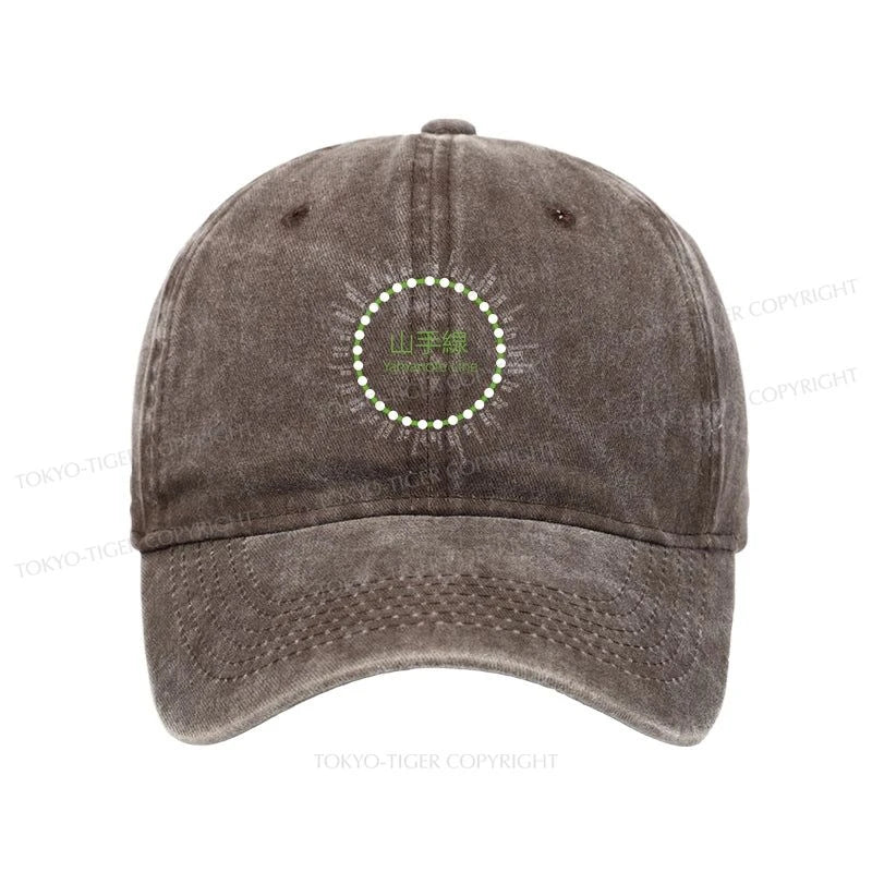 Tokyo-Tiger Yamanote Line Stations Circle Washed Cap