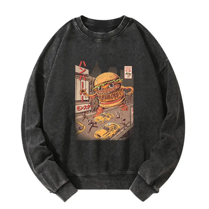 Tokyo-Tiger The Great Burger Kaiju Japanese Washed Sweatshirt
