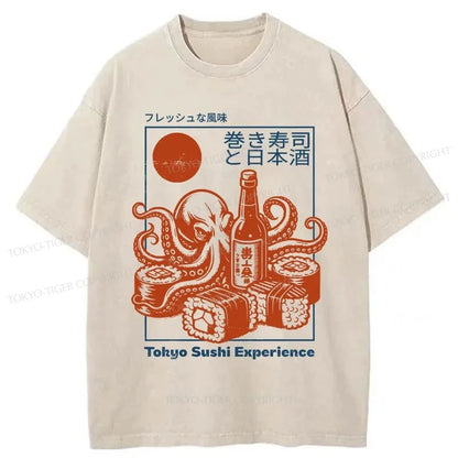 Tokyo-Tiger Tako And Wine Washed T-Shirt