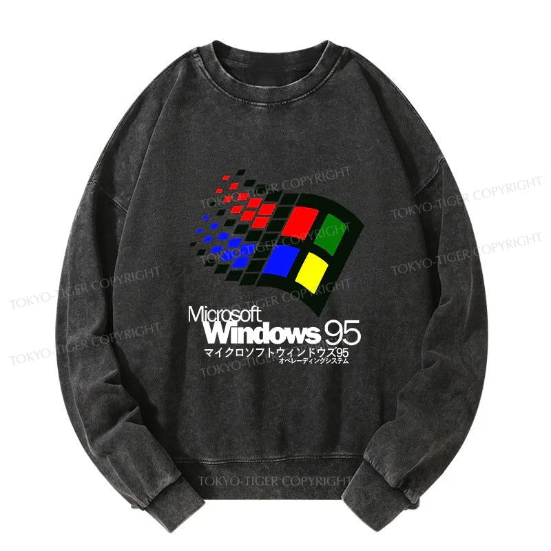 Tokyo-Tiger Windows 95 Logo Washed Sweatshirt