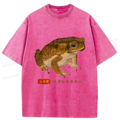 Tokyo-Tiger Brown Frog Japan Washed T-Shirt