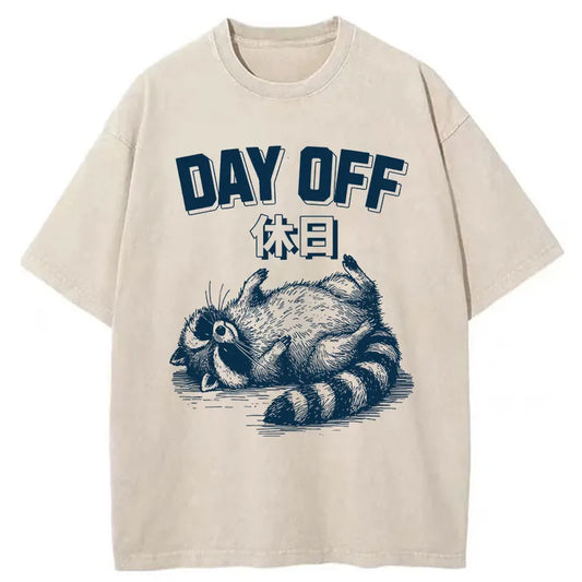 Tokyo-Tiger Tired Excausted Raccoon Washed T-Shirt