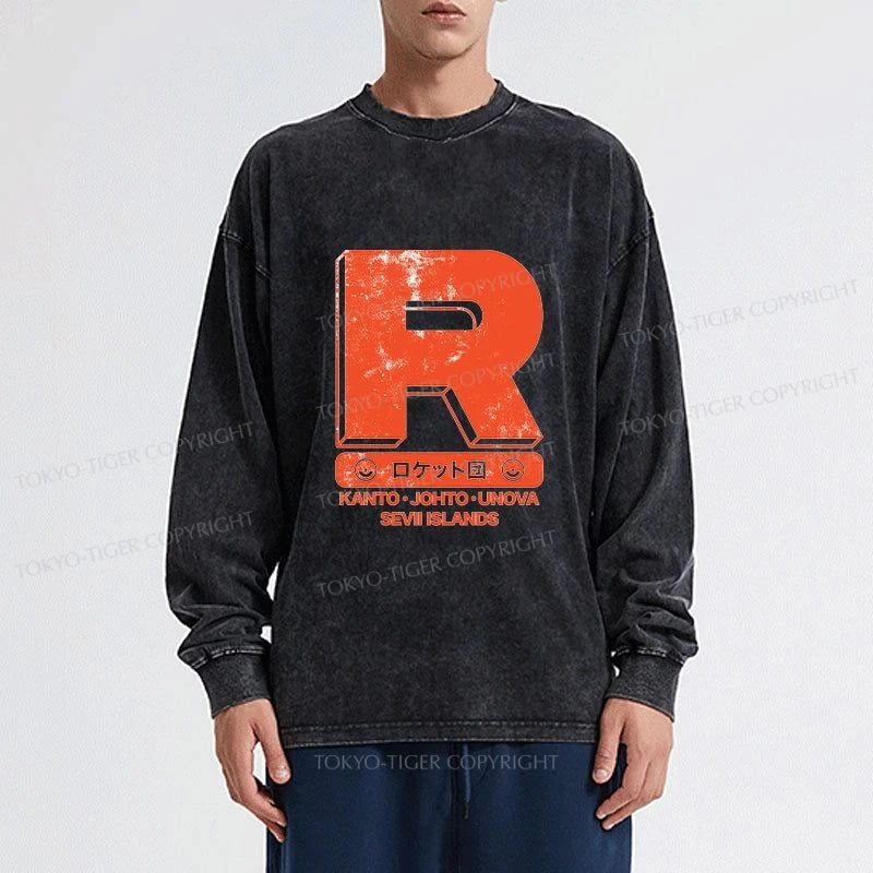 Tokyo-Tiger Team Rocket Japanese Washed Long Sleeve T-Shirt