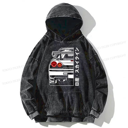 Tokyo-Tiger Nissan Skyline GTR R34 Washed Hoodie