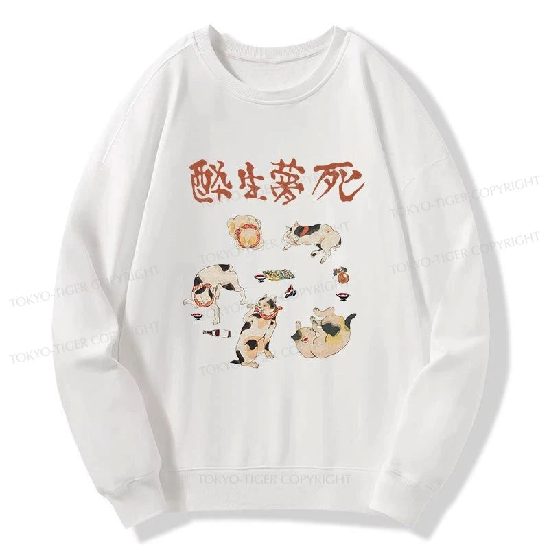 Tokyo-Tiger Drunken Cats Sweatshirt