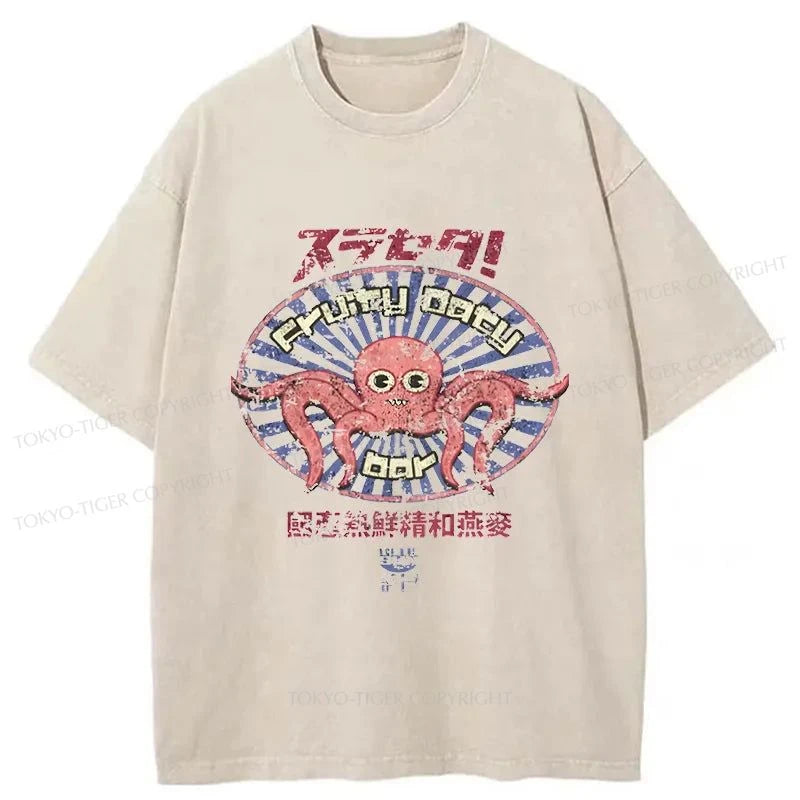 Tokyo-Tiger Fruity Oaty Bars Japan Washed T-Shirt