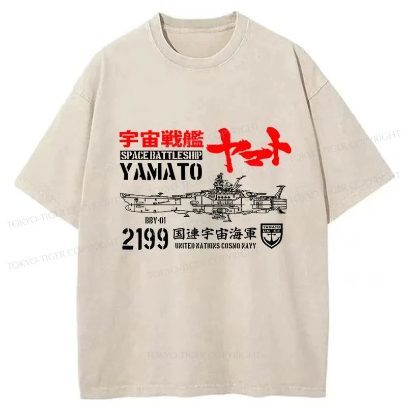 Tokyo-Tiger YAMATO Space Warship Japanese Washed T-Shirt