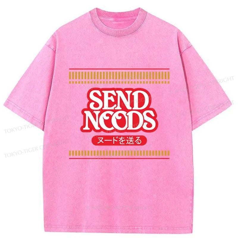 Tokyo-Tiger Send Noods Logo Japanese Washed T-Shirt