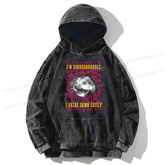 Tokyo-Tiger An Easily Breakable Opossum Washed Hoodie