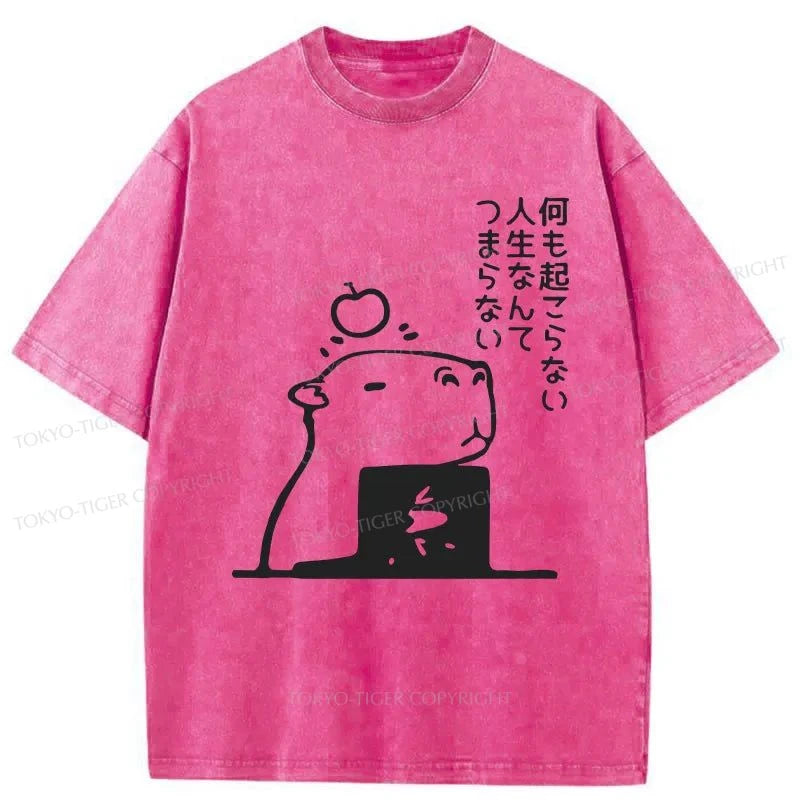 Tokyo-Tiger The Cozy Capybara Washed T-Shirt