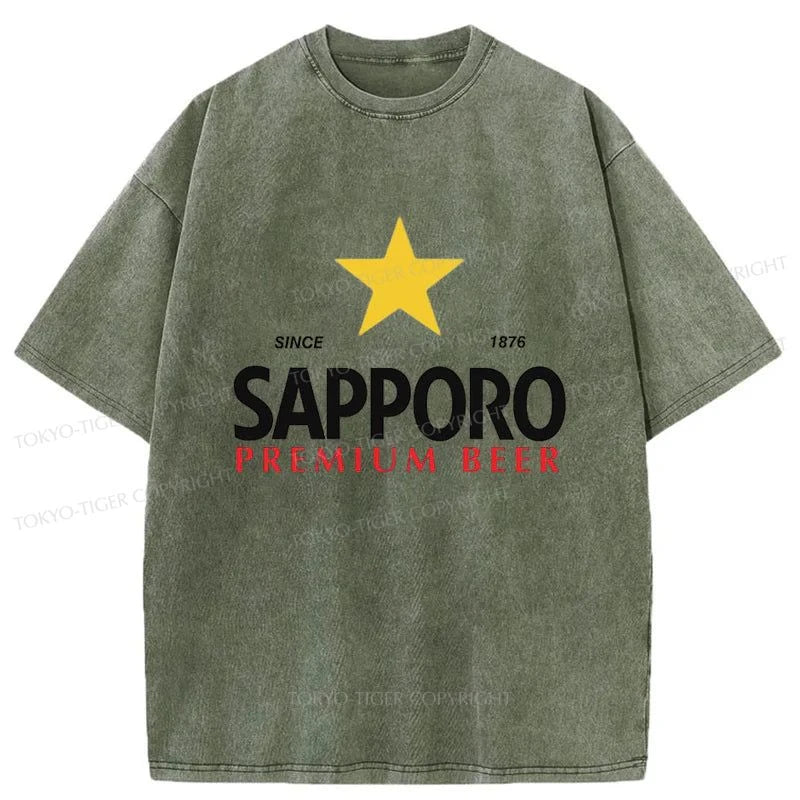 Tokyo-Tiger Sapporo Beer Logo Washed T-Shirt