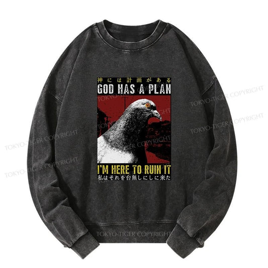 Tokyo-Tiger Pigeons That Want To Break The Plan Washed Sweatshirt