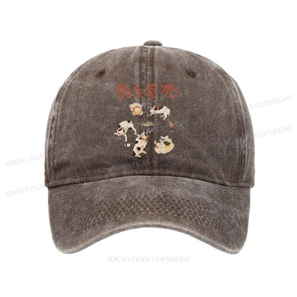 Tokyo-Tiger Drunken Cats Washed Cap