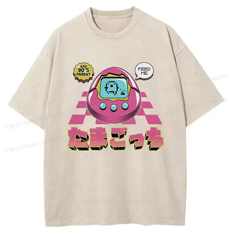 Tokyo-Tiger Tamagotchi Japan Washed T-Shirt