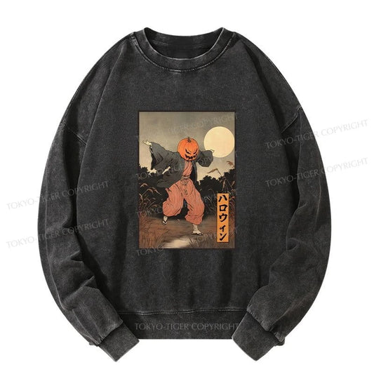 Tokyo-Tiger Japanese Pumpkin Monster Washed Sweatshirt